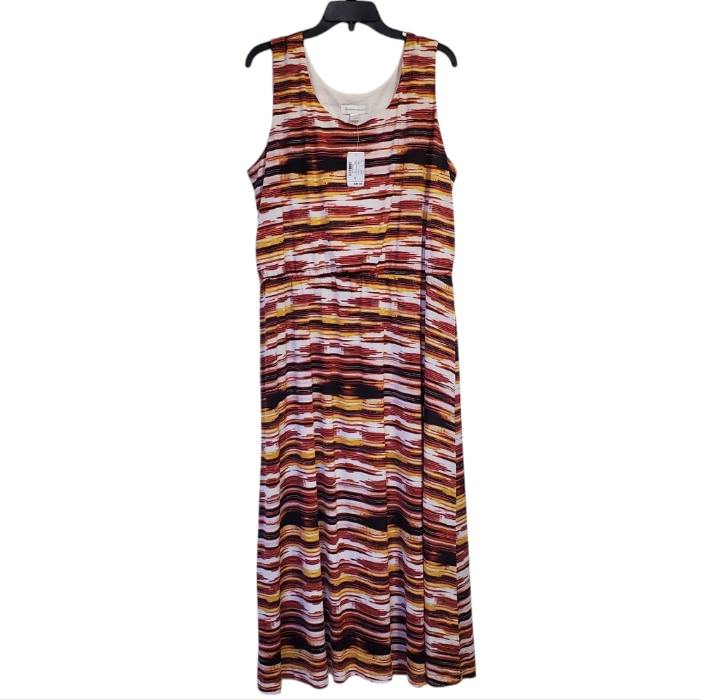 NWT Christopher & Banks Women's Multicolor Sleeveless Maxi Dress Size XL